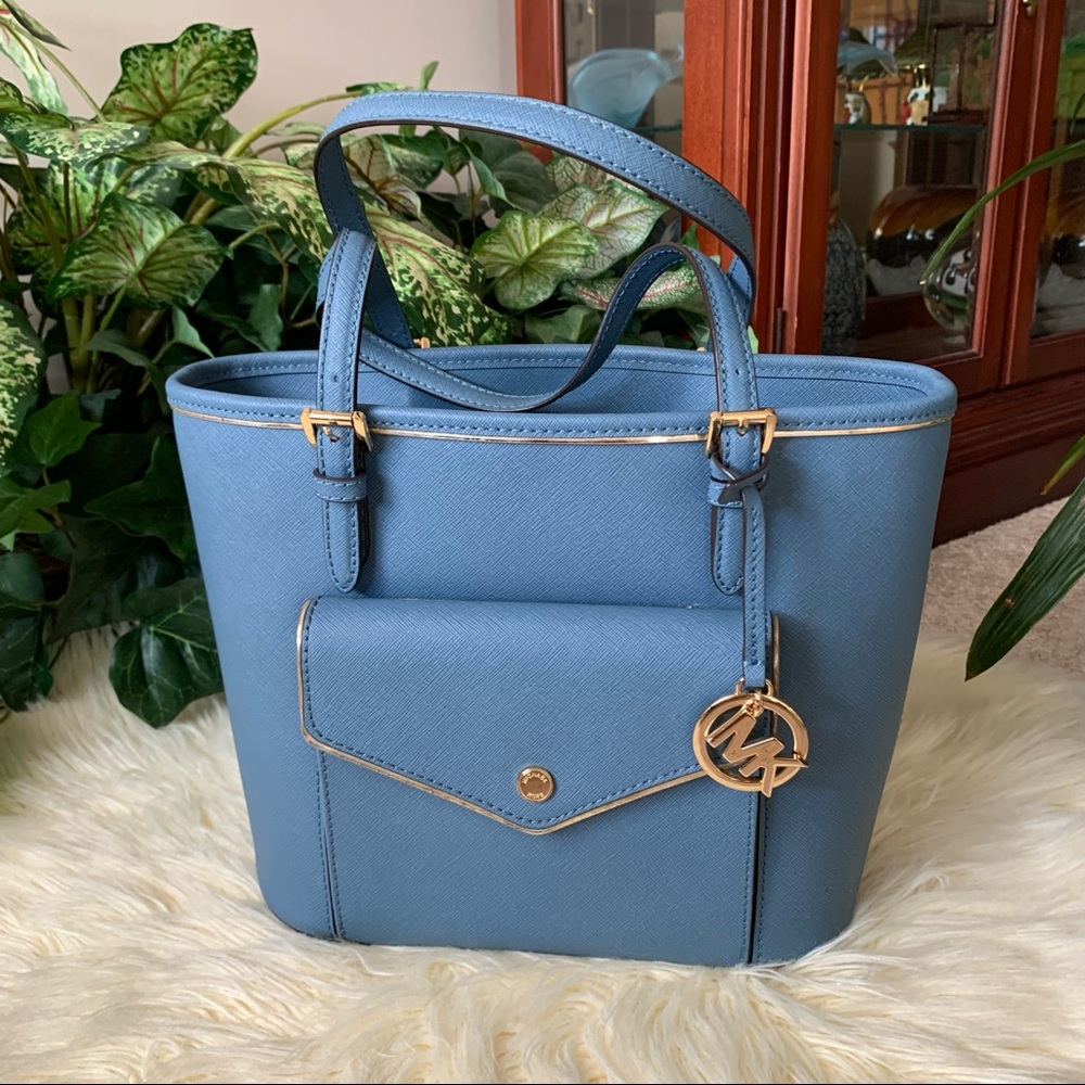 Michael Kors Jet Set Saffiano Medium Leather Tote Bag